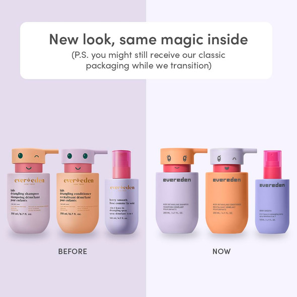 Evereden Kids Complete Haircare Set: Hair Detangling Shampoo Conditioner & Spray For Children Ages 3+ & Pain- Hair Brush Plant Protein Peptides & Argan Oil Vegan  From Sulfate And Paraben