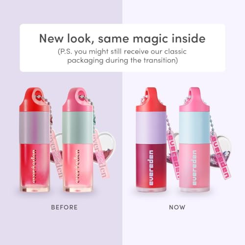 Evereden Kids Tinted Non Toxic Lip Gloss Kit: Ruby Red & Sakure Pink - Non Toxic Makeup Kit For Girls - Vegan Makeup - Hydrating Lip Gloss With Cherry Peach & Cranberry Oils