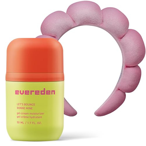 Evereden Let'S Bounce Gel-Cream Kids Face Moisturizer  Cute Terry Headband  Clean & Vegan Pre Teen Face Moisturizer - Light Non-Greasy Hydration For Oily & Pimple-Prone Skin - Redness-Calming