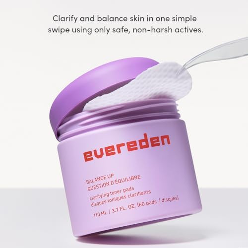 Evereden Balance Up Toner Pads For Face - Clean And Vegan Teen Water-Based Bodyworks Face Toner Pads With Green Tea Chamomile And White Tea For Oily And Pimple-Prone Skin - Balanced Skin & Clog- Pores