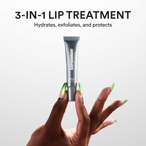 Experiment Softwear Smoothing Lip Treatment - 24Hr Hydration With Squalane Glycerin & Pomegranate Sterols - Intensive Moisture & Repair For Extra Dry Flaky Lips - Vegan Lip Balm .34 Fl Oz