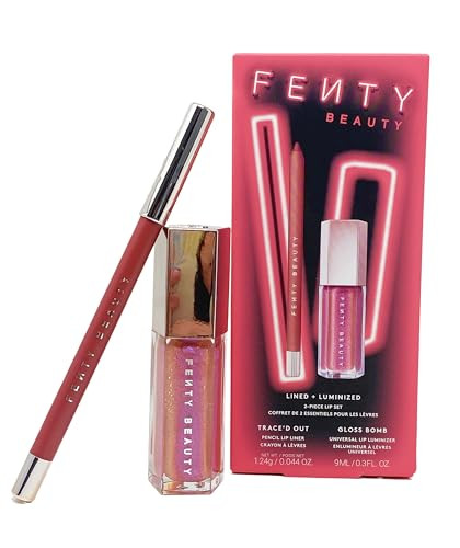 FENTY BEAUTY Lined + Luminized 2 piece Lip Set - Lip Liner (Riri) and Gloss Bomb (Grape Splash)