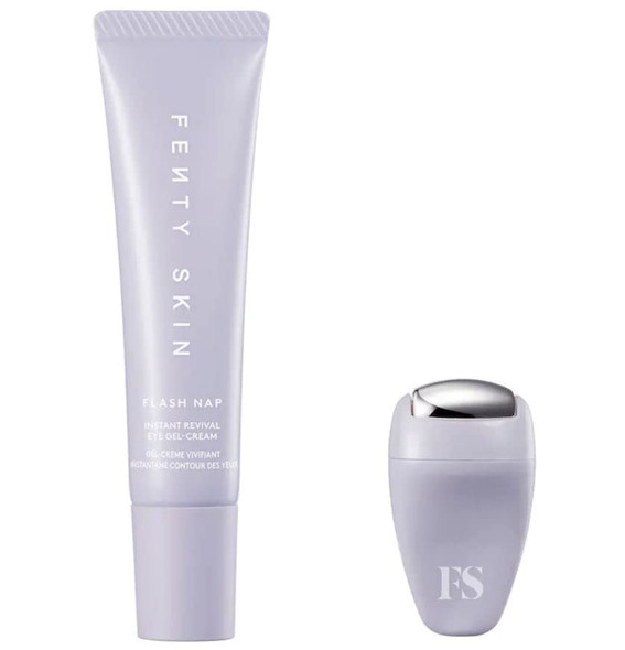 Fenty Beauty,Fenty Skin Flash Nap Instant Revival Priming Eye Gel-Cream With Green Tea + Persian Silk Tree 0.5 Oz/ 15 Ml + Eye Massage Tool