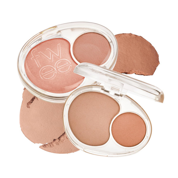 Fwee Mellow Dual Blush  Rs01 Rosy Talk  Dual Color Jelly Texture 12 Colors Longwear Long-Lasting  7.2G