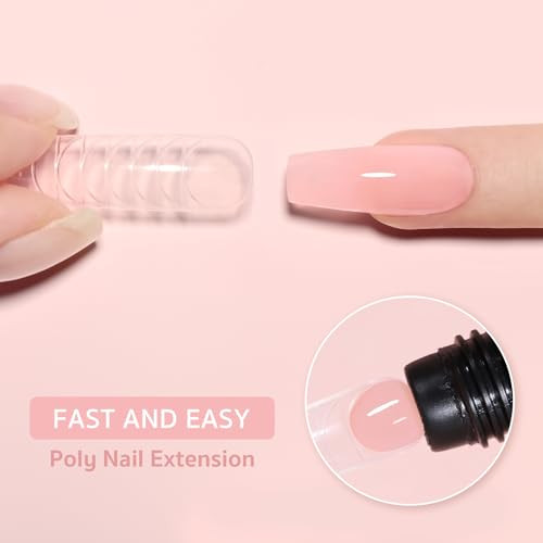 Gaoy Poly Gel 60G Nail Extension Gel Pink Nude Builder Enhancement For Beginner & Professional Nail Art Salon Diy At Home
