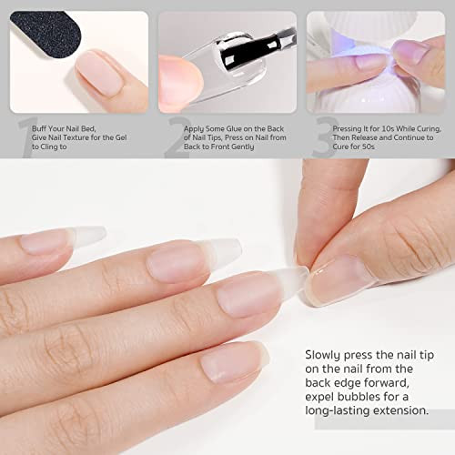 Gaoy 2Pcs 16Ml Gel Nail Glue For Acrylic Nails Tips 2 In 1 Nail Glue And Base Coat Uv Light Cure