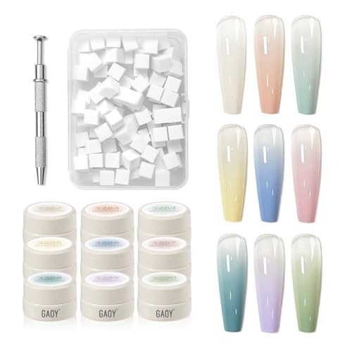 Gaoy Patting Gel Nail Polish Kit 9 Colors Uv Led Ombre Painting Gel With Sponges Soak Off Pigmented Colors Beginner Friendly Gradient & Aura Nail Art Set For Home & Salon Use Rose Garden