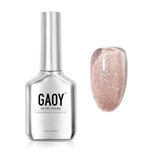 Gaoy Silver Reflective Glitter Gel Nail Polish 16Ml Jelly Translucent Sparkle Nail Polish Uv Light Cure Gel For Manicure Art Diy 3900 Hoar Frost