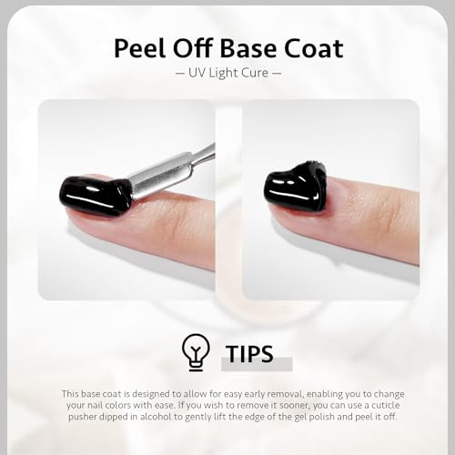 Gaoy Peel Off Gel Base Coat For Gel Nail Polish 16Ml Peelable Clear Foundation For Use With Uv Led Nail Lamp