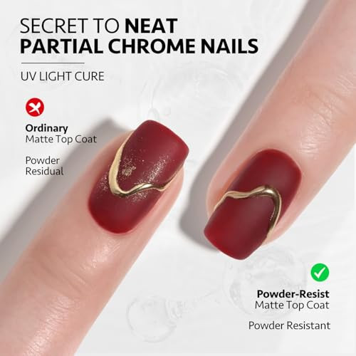 Gaoy Matte Gel Top Coat 16Ml Powder-Resist Matte Finish For Detail Chrome Powder Painting Long Lasting Uv Gel Nail Art Diy