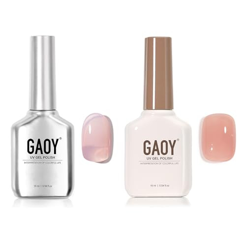Gaoy Sheer Nude Gel Nail Polish 16Ml Jelly Natural Pink Translucent Color 1301 And Sheer Rose Pink 1624