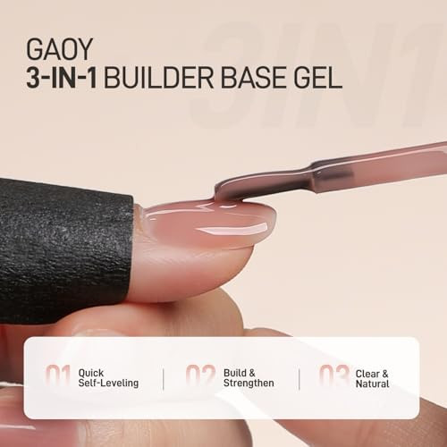 Gaoy 6 Colors Rubber Base Gel Set Jelly Builder Base Nail Gel Nude Sheer White Pink 2-In-1 Soak Off Nail Strengthener Blush Jelly