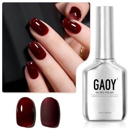 Gaoy Dark Red Gel Nail Polish 16Ml Soak Off Gel Polish Uv Light Cure For Nail Art Diy Manicure At Home 2387 Alluring Wine
