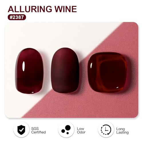 Gaoy Dark Red Gel Nail Polish 16Ml Soak Off Gel Polish Uv Light Cure For Nail Art Diy Manicure At Home 2387 Alluring Wine