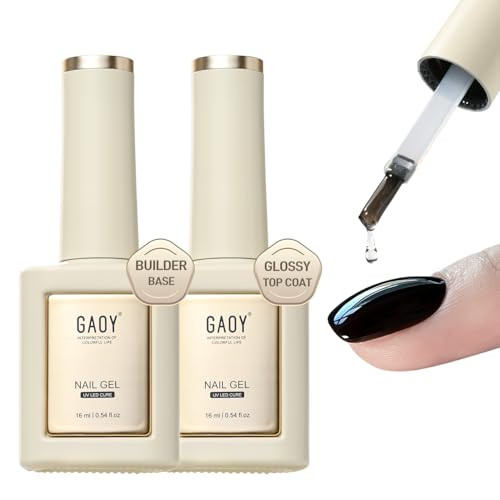Gaoy Clear Builder Base For Gel Nail Polish 16Ml Rubber Base Builder Gel Nail Strengthener For Natural Nails Soak Off Long Lasting Uv Gel