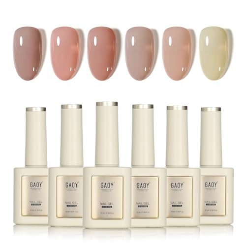 Gaoy 16Ml 6 Colors Pastel Pink Gel Polish Set Baby Blush Dusty Rose Gel Nail Polish Kit Soak Off Uv Lamp Cure For Nail Art Diy And Salon Cream Pink
