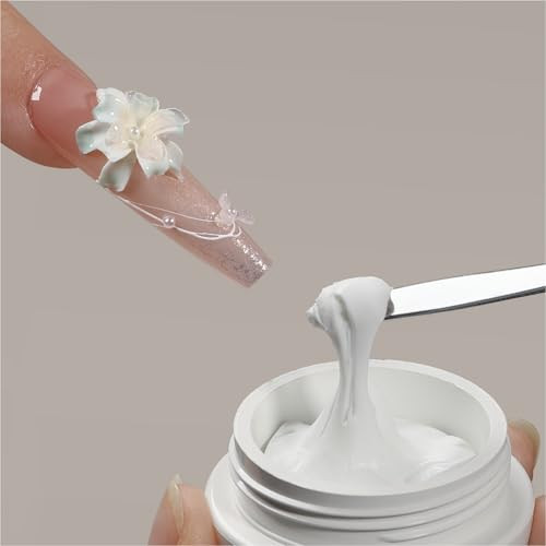 Gaoy White 3D Sculpting Gel For Nail Art 15G Solid Nail Gel Non-Sticky Hard For Carving Molding And Building