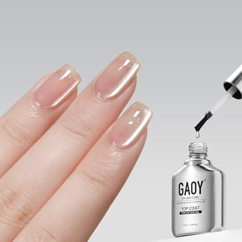 Gaoy 16Ml Top Coat For Cat Eye Gel High Crystal Gloss Shiny Long Lasting Top Coat Clear Gel Nail Polish Uv Light Cure