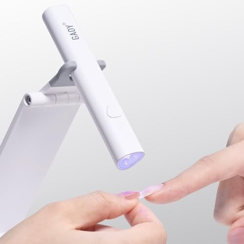 Gaoy Cordless Nail Lamp With Stand Handheld Uv Light For Gel Nails Rechargeable Usb Nail Dryer For Fast Curing White