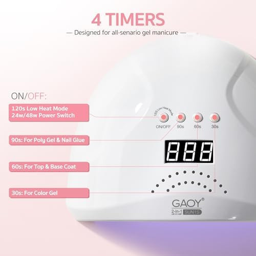 Gaoy Uv Led Nail Lamp Uv Light With Lcd Display Professional Nail Dryer With Automatic Sensor 4 Timers And Sensitive Mode