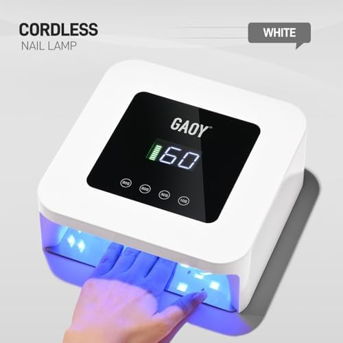 Gaoy Cordless Uv Led Nail Lamp For Gel Nails Rechargeable Uv Light Professional Nail Dryer With 4 Timers Automatic Sensor And Sensitive Mode For Fast Curing Ab Diamond