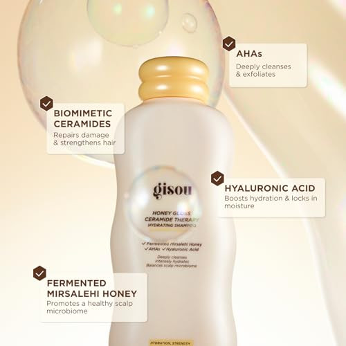 Gisou Honey Gloss Ceramide Therapy Hydrating Shampoo Ãƒ¢Ã¢Š¬Ã¢‚¬Å“ Deeply Cleanses & Restores Moisture Ceramides & Ahas (Wildflower Honey Scent)