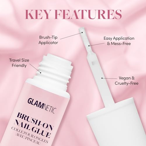 Glamnetic Super Strong Brush On Glue And Press On Nail Remover  Odorless No Acetone Gentle Press-On Nails
