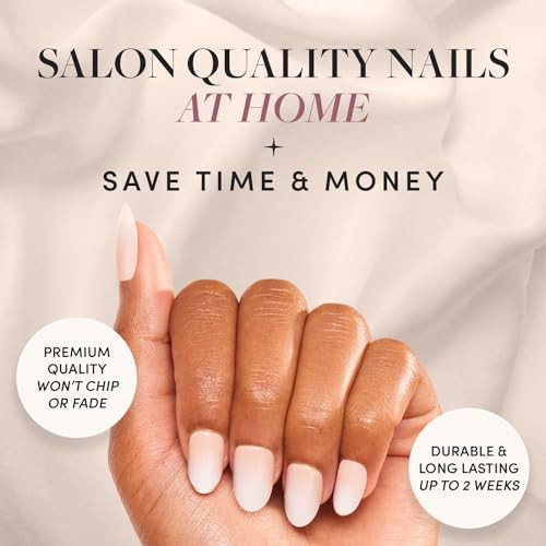 Glamnetic Press On Nails & Toenails - Creamer  Neutral Nude And White Ombre Fake Nails With A Glossy Finish  15 Sizes - 30 Nail Kit With Glue & 16 Sizes - 32 Toe Nail Kit With Glue