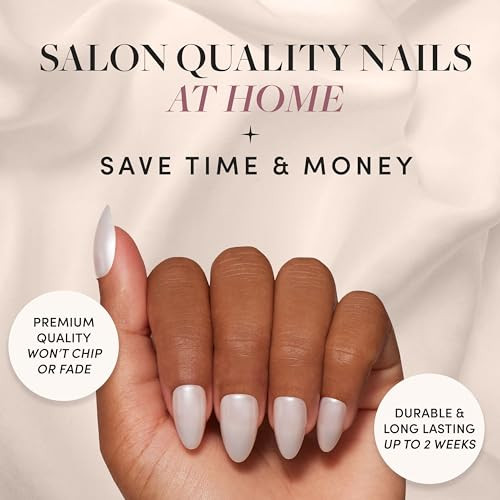 Glamnetic Press-On Nails Bundle - Hailey & First Kiss  Glossy Semi-Transparent Fake Nails  Neutral Pink False Nails With A Glaze Finish  Reusable Short Almond Nail Kits
