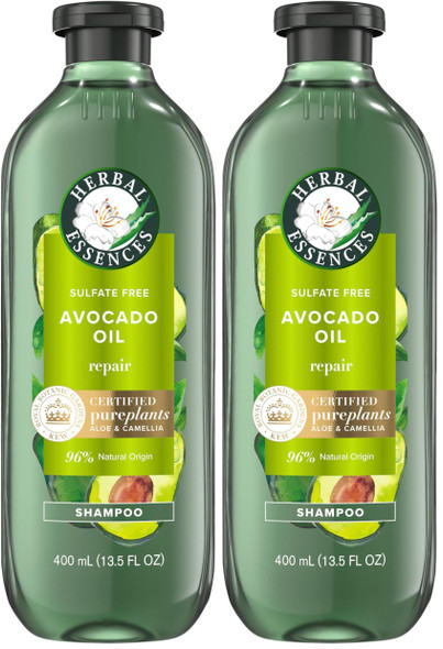 Herbal Essences Avocado Oil Sulfate  Shampoo Hair Repair 13.5 Fl Oz With  Camellia Oil And Aloe Vera For All Hair Types Especially Damaged Hair