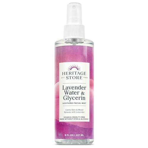 Heritage Store Lavender Flower Water & Glycerine Benefits Skin Hair & More Aromatherapy Mist Spray 8 Oz