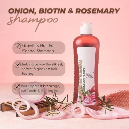 Hongchengsm Onion Biotin And Rosemary Shampoo And Treatment Set - Silicone  For Hair Loss Thinning And All Hair Types