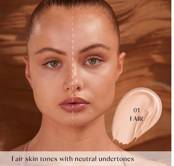 Huda Beauty Glowish Multidew Vegan Skin Tint Foundation 01 Fair