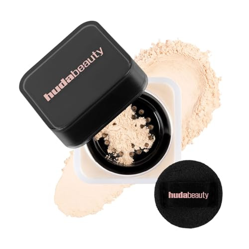 Huda Beauty Baby Bake Mini Easy Bake Loose Baking & Setting Powder - Pound Cake (Fair Light Medium And Tan Skin Tones.) .21 Oz / 6G.