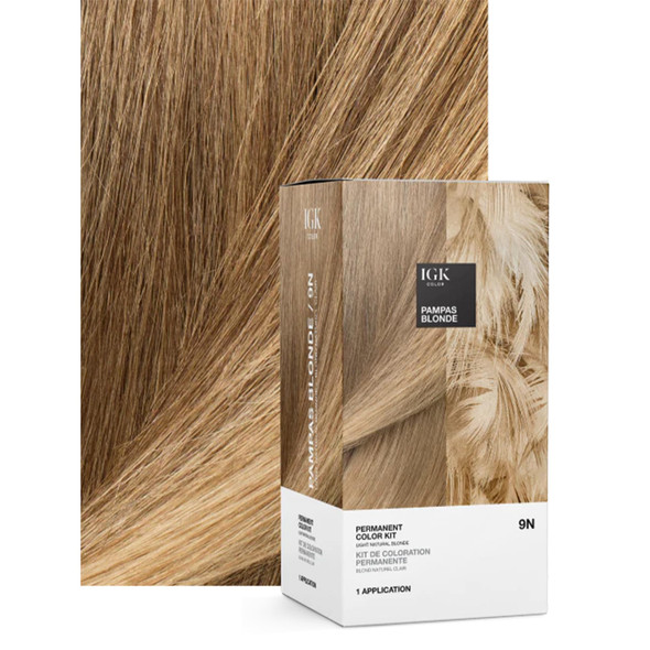 Igk Permanent Hair Dye Color Kit  9Na Surf Club - Light Cool Blonde  100% Gray Color Coverage + Strengthen + Shine  Ammonia