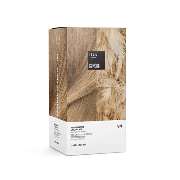 Igk Permanent Hair Dye Color Kit  8N Out In Malibu - Natural Blonde  100% Gray Color Coverage + Strengthen + Shine  Ammonia