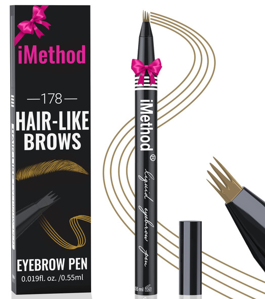 Imethod Eyebrow Pen - Microblading Eyebrow Pen Eyebrow Pencil With A Micro 4-Fork Tip For Natural Hair-Like Brows Long-Lasting Eye Brow Pencils For Women Waterproof Brown