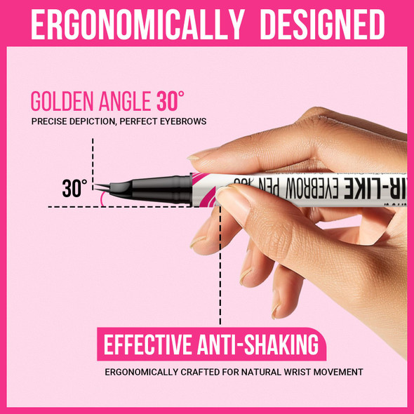 Imethod Curved Eyebrow Pen - Eyebrow Pencil Brow Pencil 2-In-1 Dual-Ended Microblading Eyebrow Pen With Curved Tip And Precise Brush-Tip For Natural Hair-Like Brows Last All-Day Dark Brown