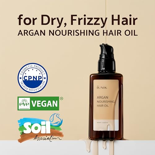 Iunik Argan 3.9% Hair Oil Serum Nourishing For Dry And Damaged Hair - Anti Frizz Lightweight Hair Treatment Deep Conditioner Mask Paraben And Sulfate  Aceite De Argan Cabello 3.38 Fl Oz Korean