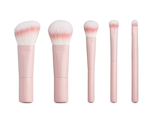 Jenny Patinkin Charmed Mini Makeup Brush Set 5 Small Makeup Brushes For Contour Blush Bronzer Powder Highlighter Eyeliner Or Details Kitten Paw For Foundation Best Travel Makeup Brush Set.