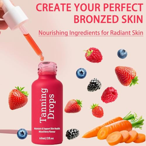 Jinmao Tanning Drops To Drink Sunless Tanning Drops Drinkable Self-Tan For Face & Body Enhances Natural Tan Moisturizes Skin For All Skin Types - 60Ml