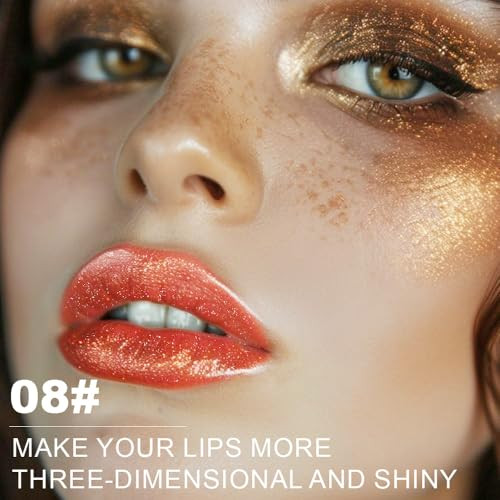 Kaely Glitter Metallic Lipstick Shimmer Metallic Lipsticks For Women High Pigmented Lip Color Long Lasting Waterproof Smudge Proof 24 Hour Halloween Makeup Vegan & Cruelty- 06