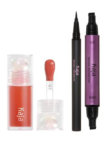 Kaja Juicy Glass Lip Oil 06 Apple Cider + Winged Eyeliner & Pen - Wink Stamp Bundle