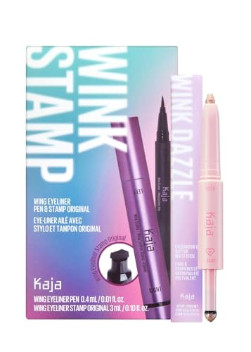 Kaja Wink Dazzle 02 Champagne Sequin + Winged Eyeliner & Pen - Wink Stamp Bundle