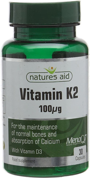 (12 Pack) - N/Aid Vitamin K2 (MENA Q7) 100mg with Vitamin D3 | 30s | 12 Pack