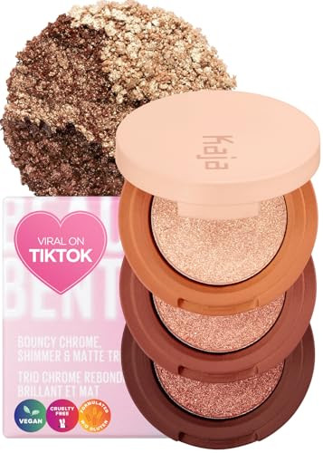 Kaja Eye Bento Collection - Bouncy Eyeshadow Trio 03 Toasted Caramel 0.03 Oz + Nooni Cleansing Oil - Snow Aqua 0 Lha Toning Pore Care Korean Facial Oil Cleanser 6.76 Fl.Oz Bundle