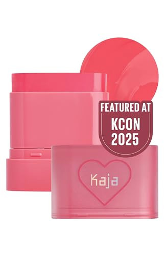 Kaja Cheek & Lip - Dewy Bar 03 Peach Cobbler  Creamy Blusher And Balm Multi-Stick 45% Moisturizing Oil Apple Extract Vitamin-Hyaluronic Acid Infused High Shine Non-Sticky Easy Blending 10G