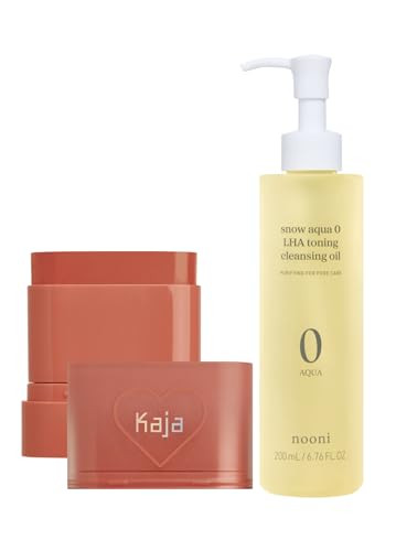 Kaja Dewy Bar - Creamy Multi-Stick Blusher & Lip Balm 05 Cranberry Cooler10G + Nooni Cleansing Oil - Snow Aqua 0 Lha Toning Pore Care Korean Facial Oil Cleanser 6.76 Fl.Oz Bundle