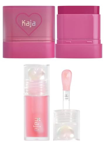 Kaja Dewy Bar - Creamy Multi-Stick Blusher & Lip Balm 01 Berry Sparkler10G + Juicy Glass Lip Oil 01 Rose Hip Spritz Bundle