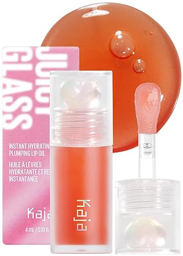 Kaja Juicy Glass Lip Plumping Oil 03 Apricot Allure + Dewy Bar - Creamy Multi-Stick Blusher & Lip Balm 02 Strawberry Sorbet10G Bundle